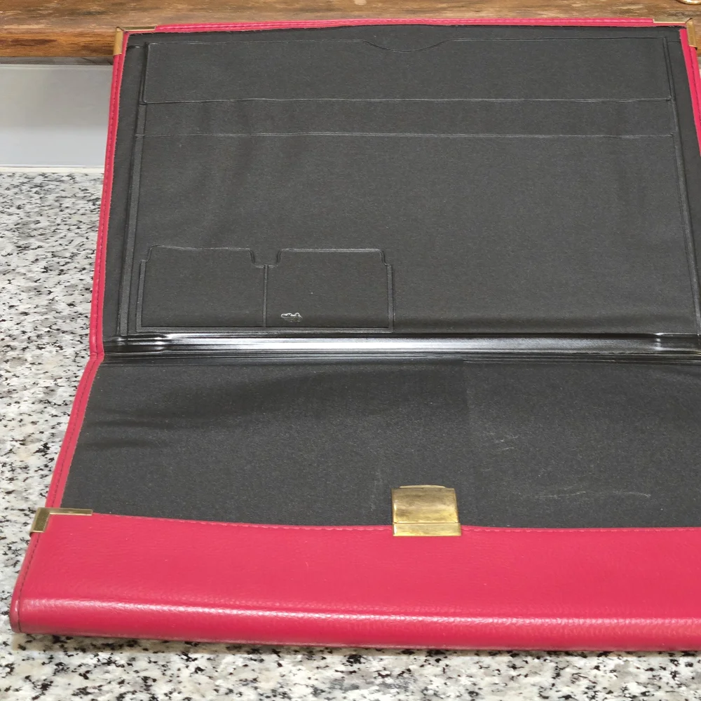 ​Vintage HAZEL Red Pebbled Leather Executive Portfolio / Document Case